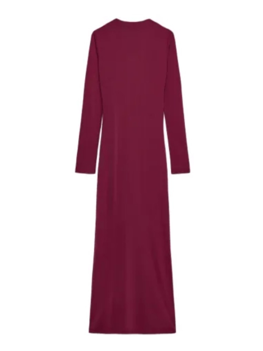 NWT 🍷 Zara Wine-Red Long-Sleeve Cowl-Neck Maxi Dress size L - Picture 7 of 7